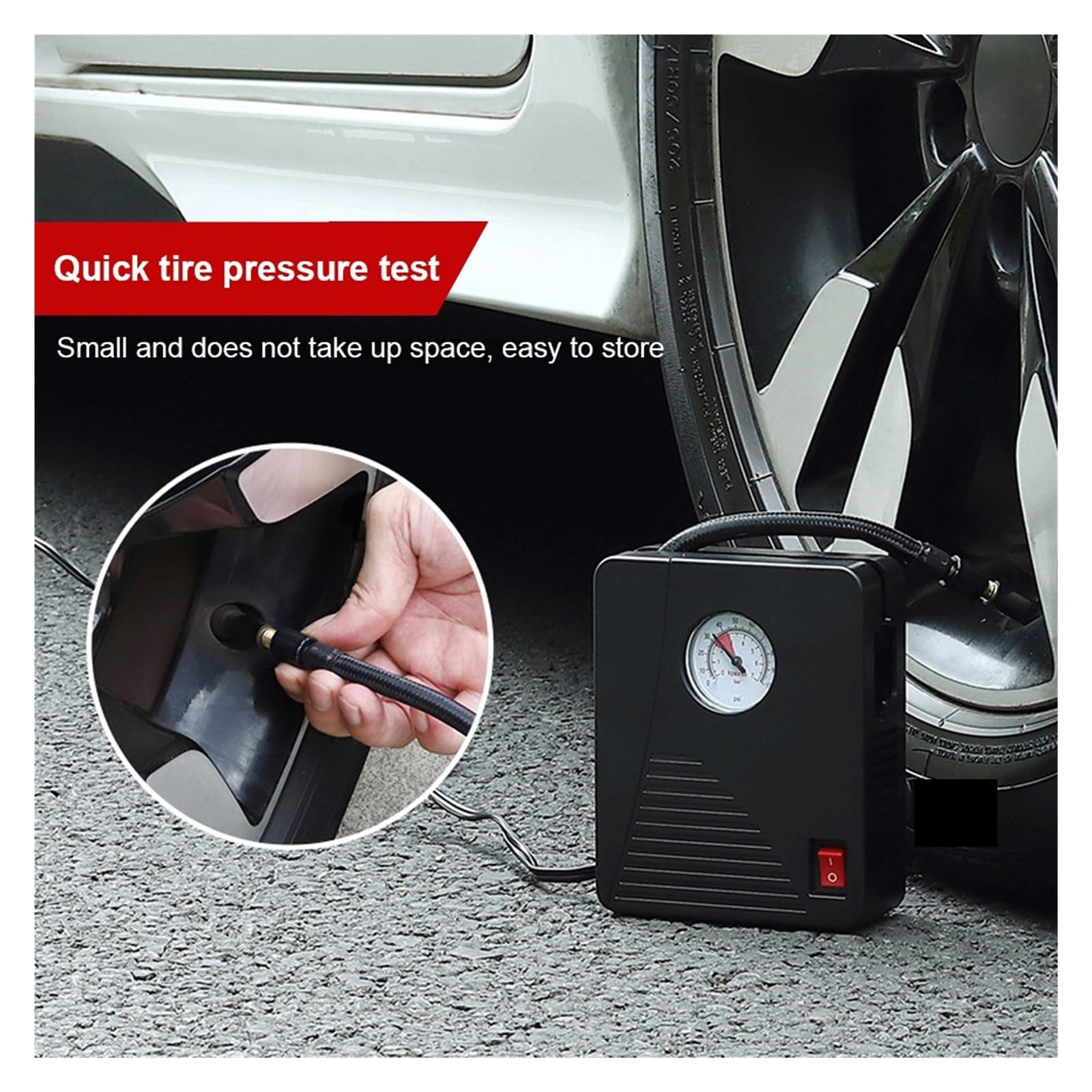 Elektryczna pompka powietrza, 96W Elektryczna Pompa Powietrza Samochodowa Miniaturowa Pompka Do Opon 100PSI 35L/Min Przenośna Kompresor Powietrza