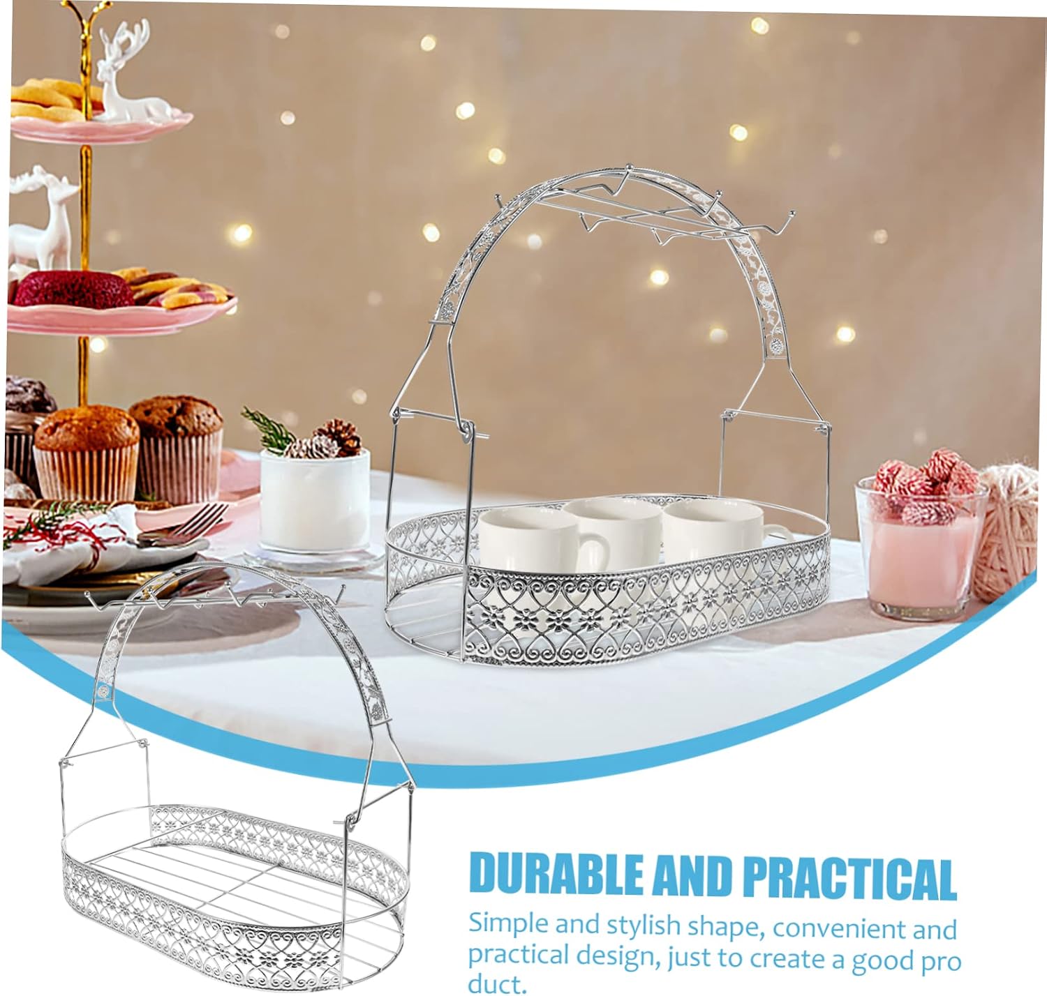 Alipis Water Cup Holder Elegant Drainage Cup Display Shelf for Mugs Bottles Space-Saving Kitchen Organizer Iron Design Stylish Home Decoration