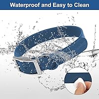 Vista 8 de Wisedog Waterproof Dog Collar: Multiple Adjust 7" to 23.6", Soft Rubber Coated Webbing, Easy to Clean, for Small Medium Large Dogs