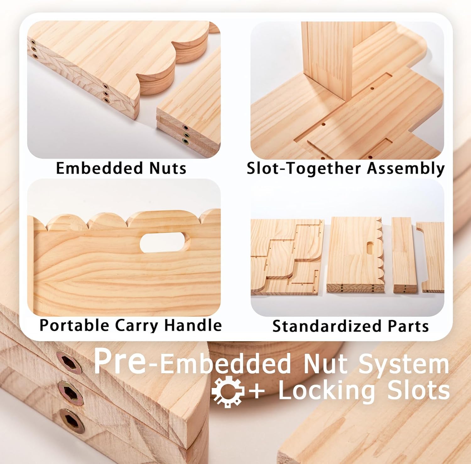 Kids Bookshelf Storage 3-Tier, Book Case for Kids Rooms, Scalloped Wooden Montessori Bookcase for Toddlers & Baby, Small Nursery & Classroom Book Shelves, Solid Wood Organizer - Image 6