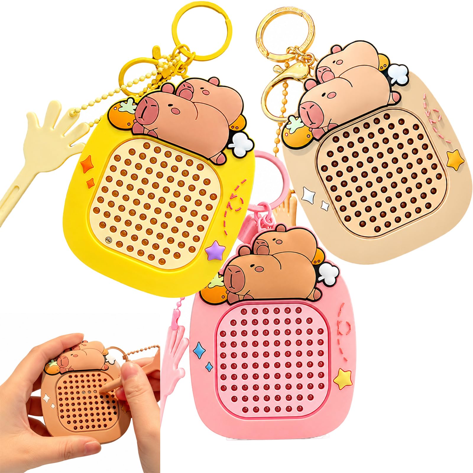 Magnetic Drawing Keyring with Stylus and Steel Bead Track, 3 Colours โ image 1