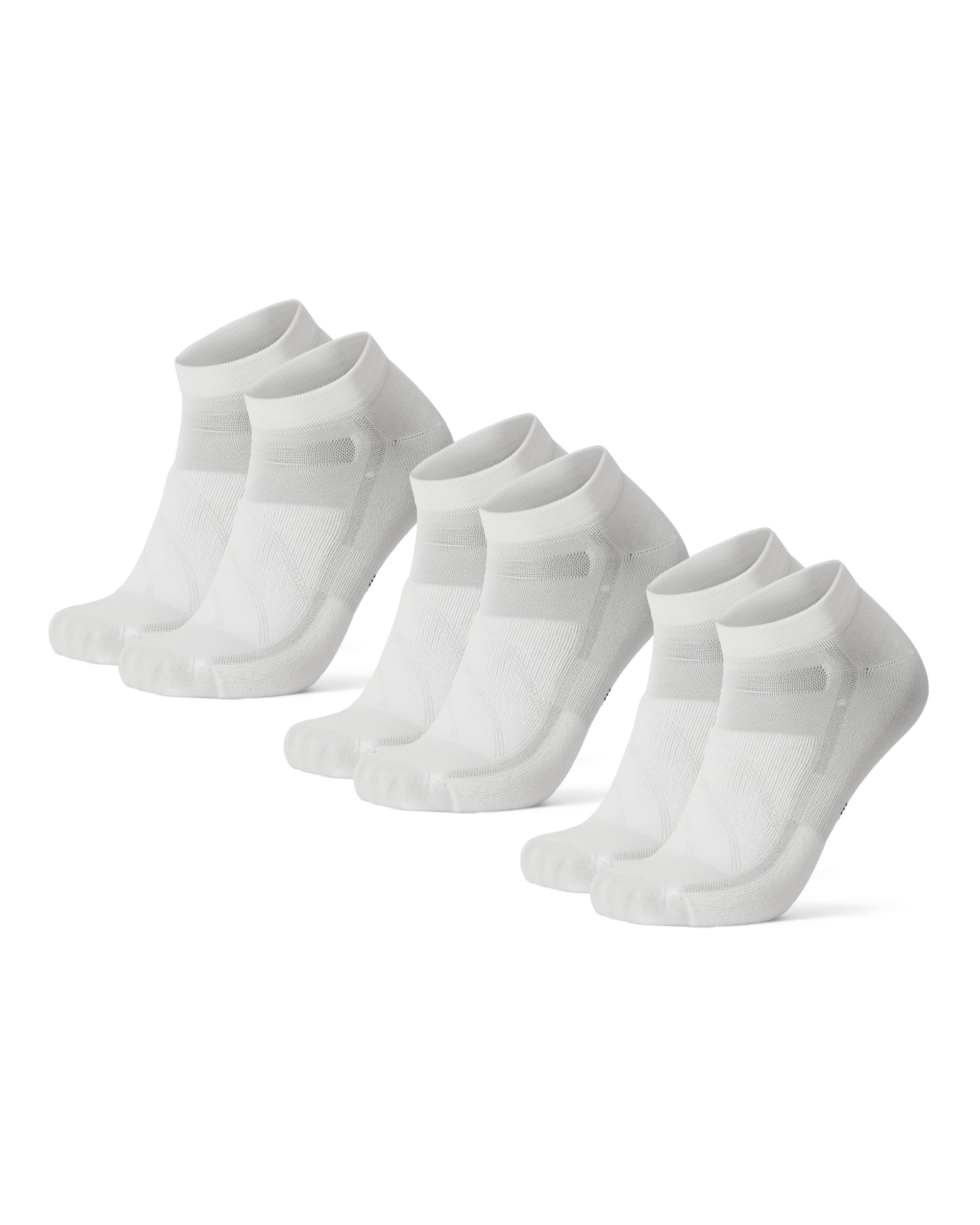 DANISH ENDURANCE Kurze Fahrradsocken, Gepolsterte Low-Cut Rennrad Socken, Leichte Sommer Radsocken, Atmungsaktiv & Anti-Reibung, Herren & Damen, 3 Paar