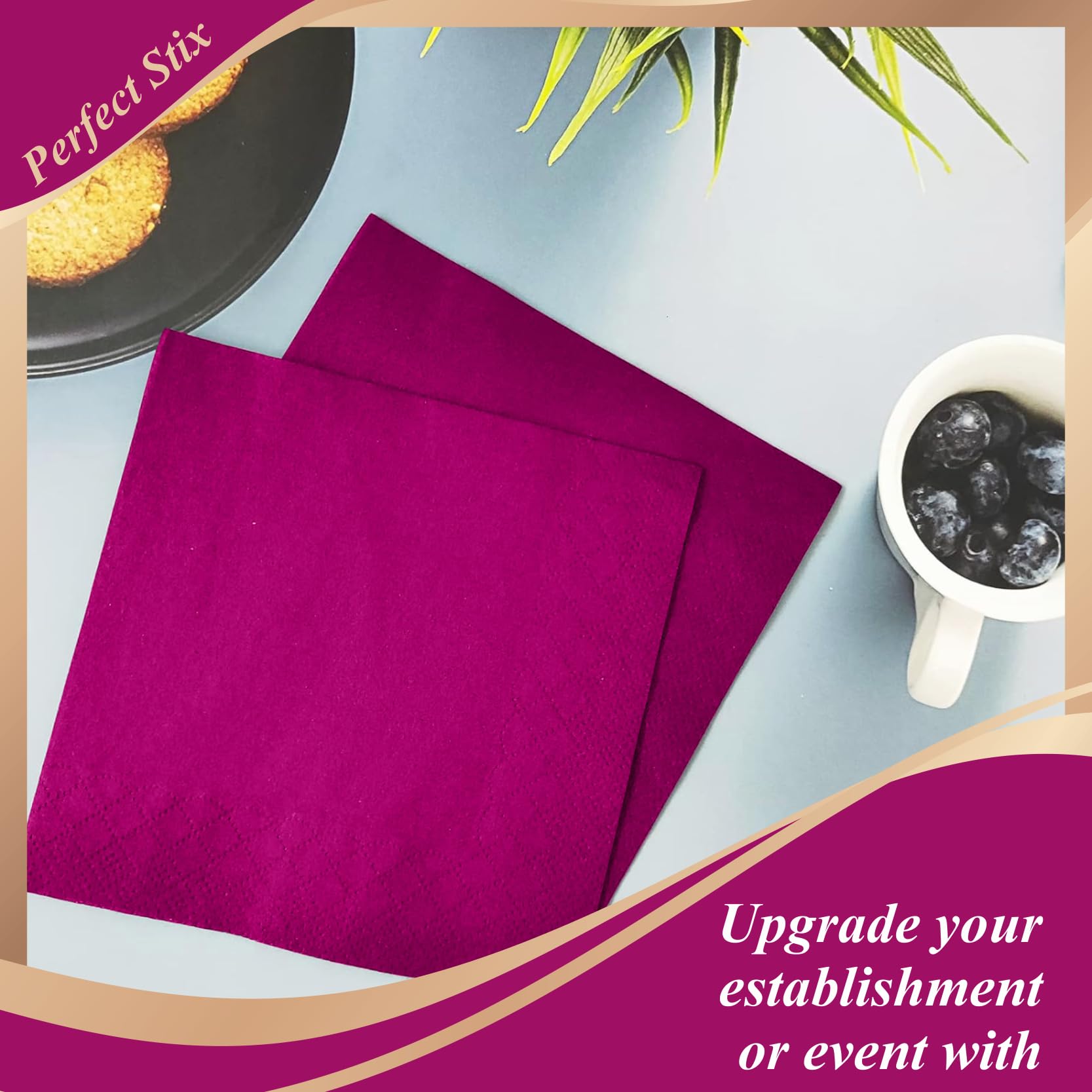 Perfect Stix - Servilletas de Papel Desechables para Cóctel y Bar, 2 capas, 100 unidades