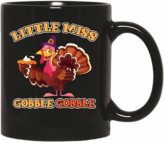 Little Miss Gobble Gobble Gift Idea for Kids and Toddlers 11oz 15oz Black Coffee Mug