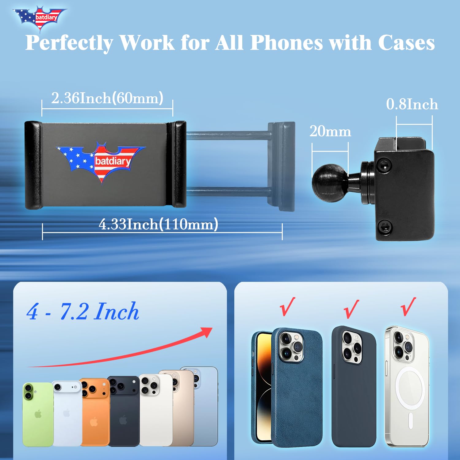 2025 Ranger Vent uchwyt na telefon do 2024 2025 2026 Ford Ranger akcesoria | aluminiowy teleskopowy uchwyt na telefon | gruby uchwyt samochodowy przyjazny dla obudowy do iPhone'a 16/15 Pro