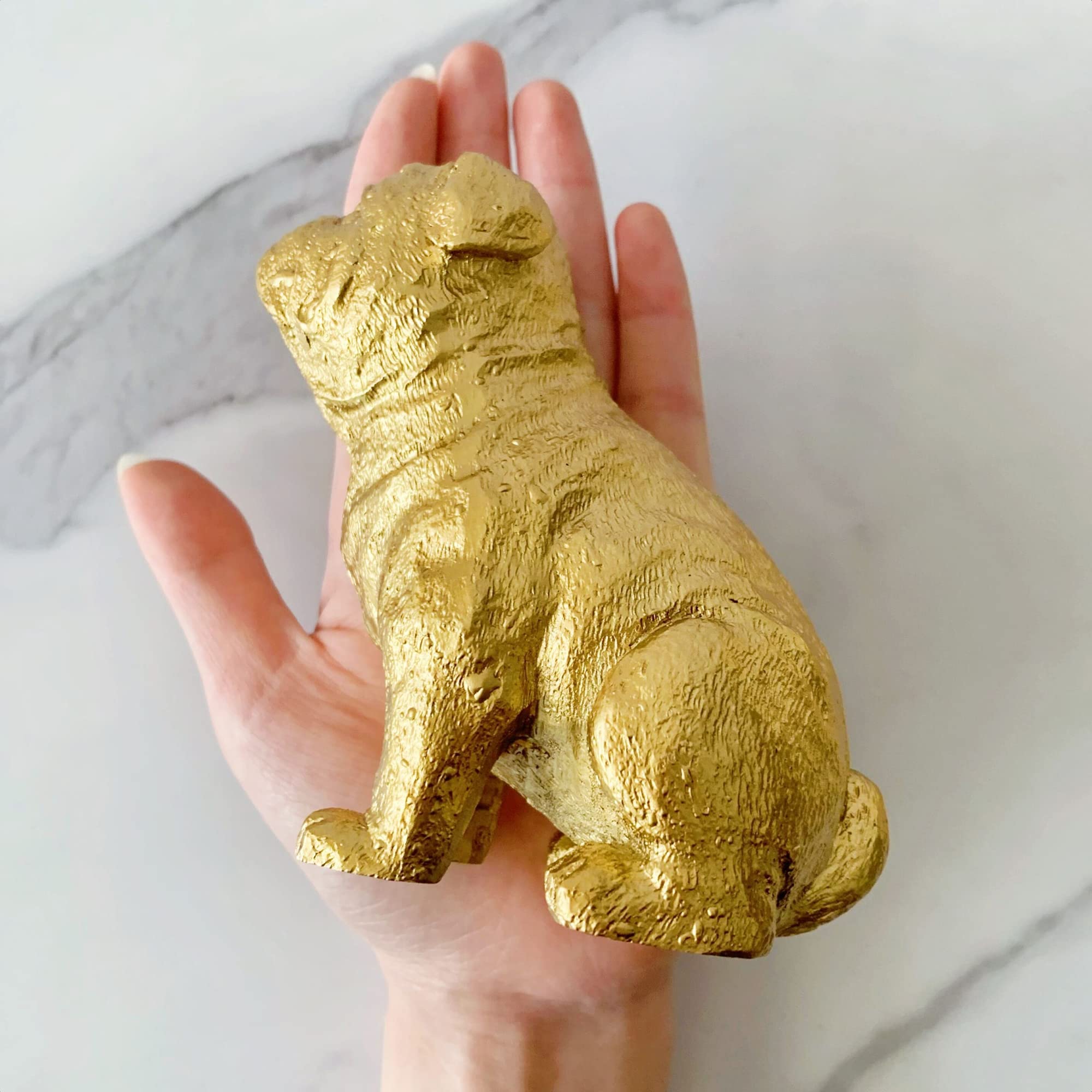Amazon.co.jp: Pewery 金色の犬の像 象の置物 ホームデコレーション 犬