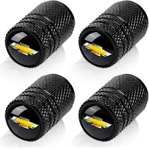 4pcs Tire Valve Stem Caps, Compatible with Chevrolet Chevy Series Stem Cap Universal Car Air Cover Car Accessories for Cars, SUV, Truck, Motorcycles Black