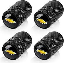 4pcs Tire Valve Stem Caps, Compatible with Chevrolet Chevy Series Stem Cap Universal Car Air Cover Car Accessories for Cars, SUV, Truck, Motorcycles Black