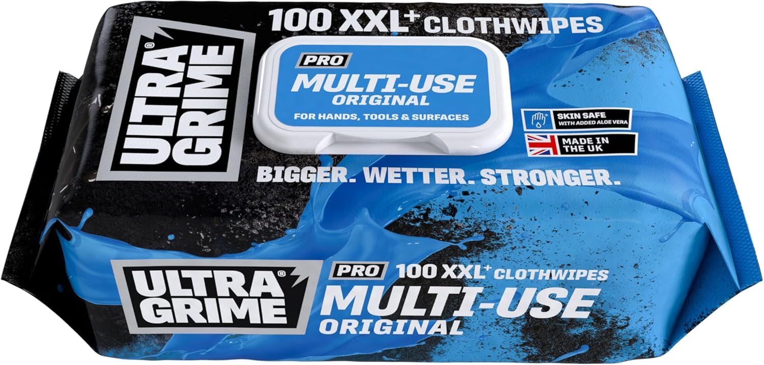 UltraGrime PRO XXL+ Multi-Use Clothwipes Industrial Multi-Purpose 100 pack