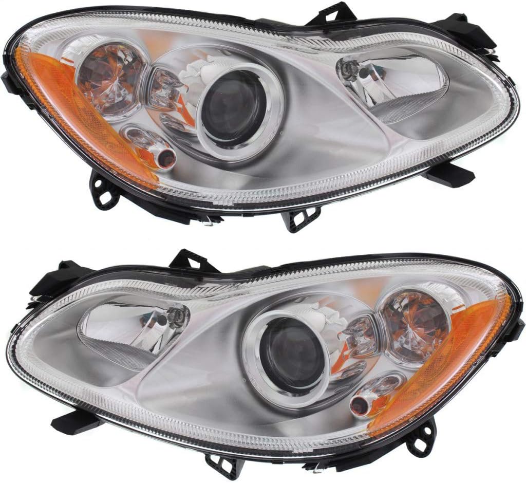 CarLights360: For Smart Fortwo Headlight 2010-2015 Pair Driver and Passenger Side | w/Bulbs | SM2502100 + SM2503100
