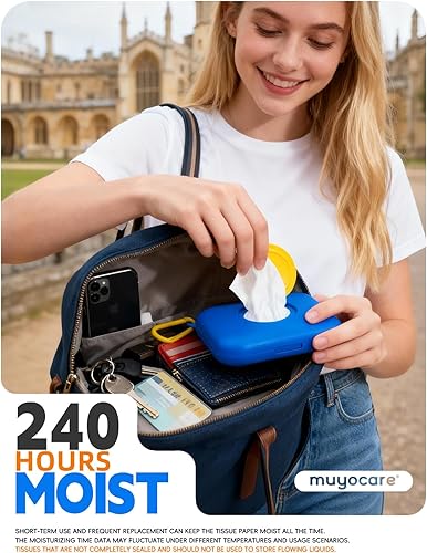 Miniatura 9 de Eraecho Caja de pañuelos portátil, dispensador de toallitas de bolsillo de tamaño pequeño, estuche de toallitas de viaje recargable para bolso y