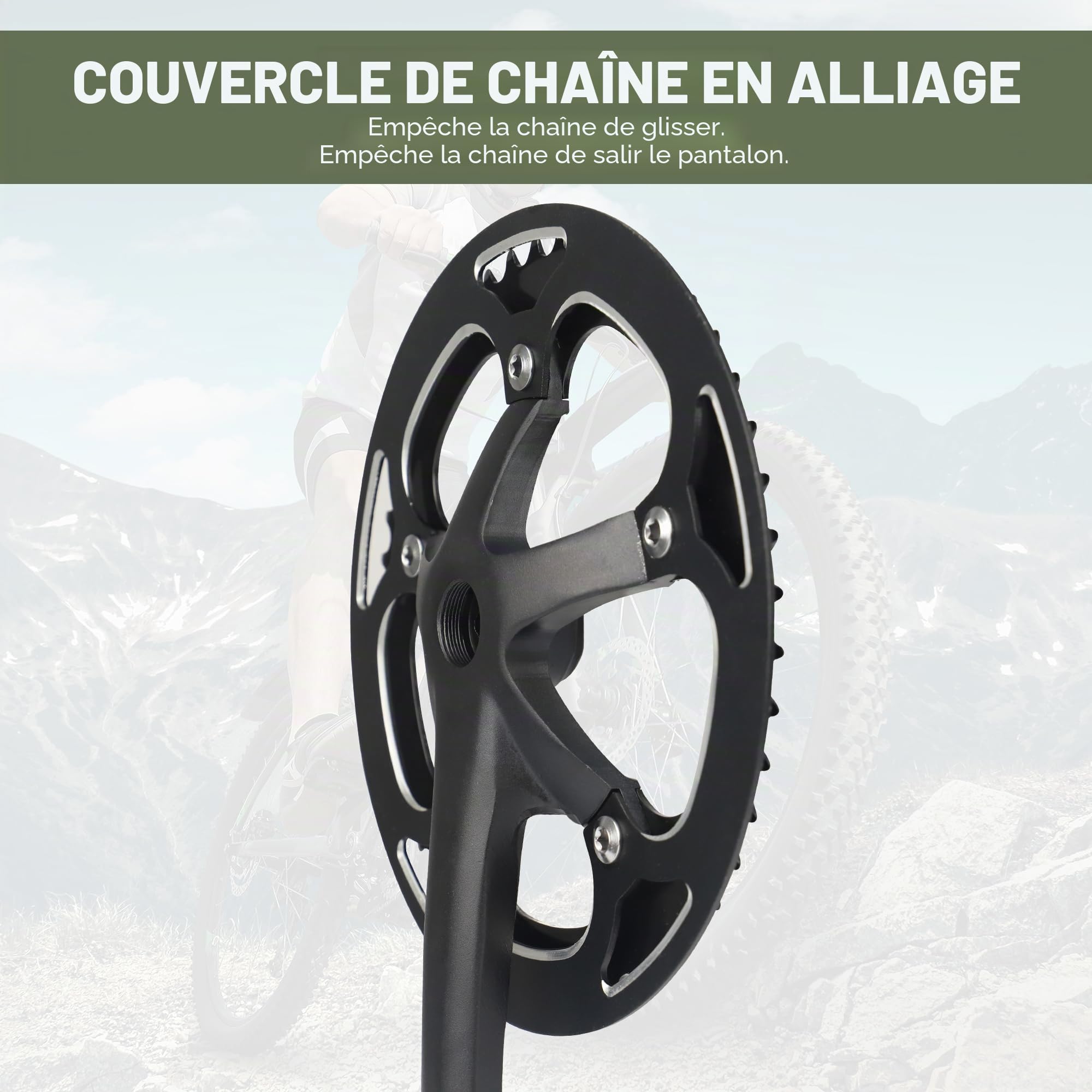 MEGHNA Singel Speed Pédalier de vélo 38T/46T/48T 170 mm Pédalier de vélo en aluminium Pédalier VTT/vélo de ville/vélo pour femme/vélo électrique