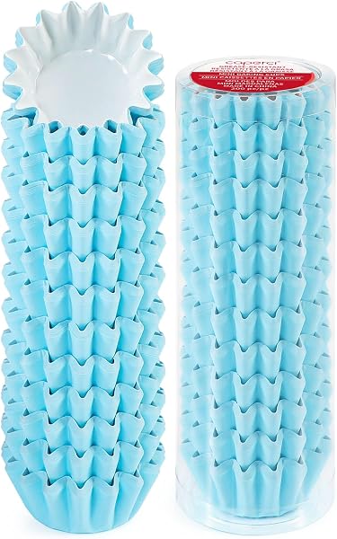 Caperci Grease-Resistant Navy Blue Mini Cupcake Liners 200 Counts - Heavy Duty Paper Muffin Baking Cups, Odorless, No Mu
