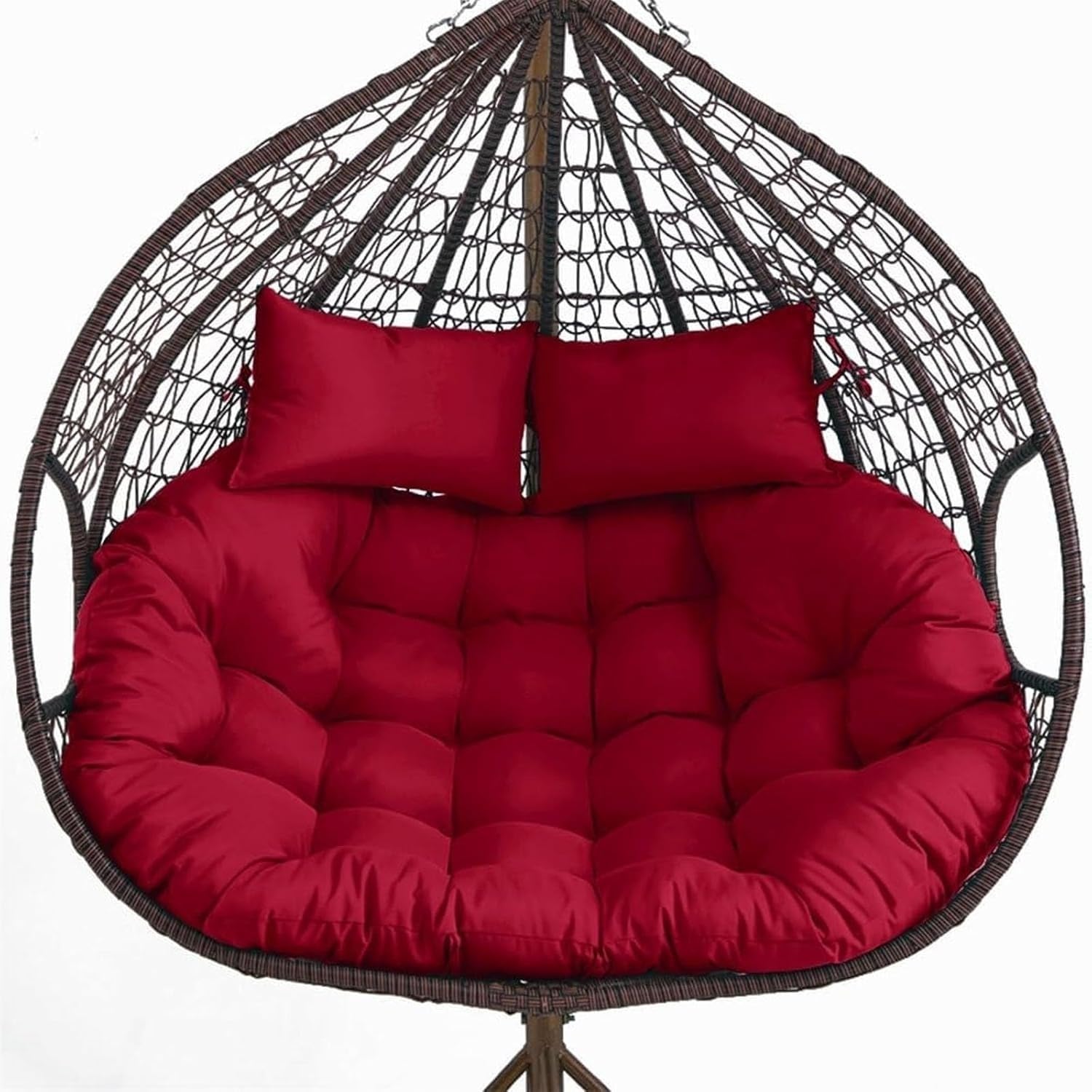 Coussin pour fauteuil oeuf noir épais pour soulager le dos sur une assise de balancelle