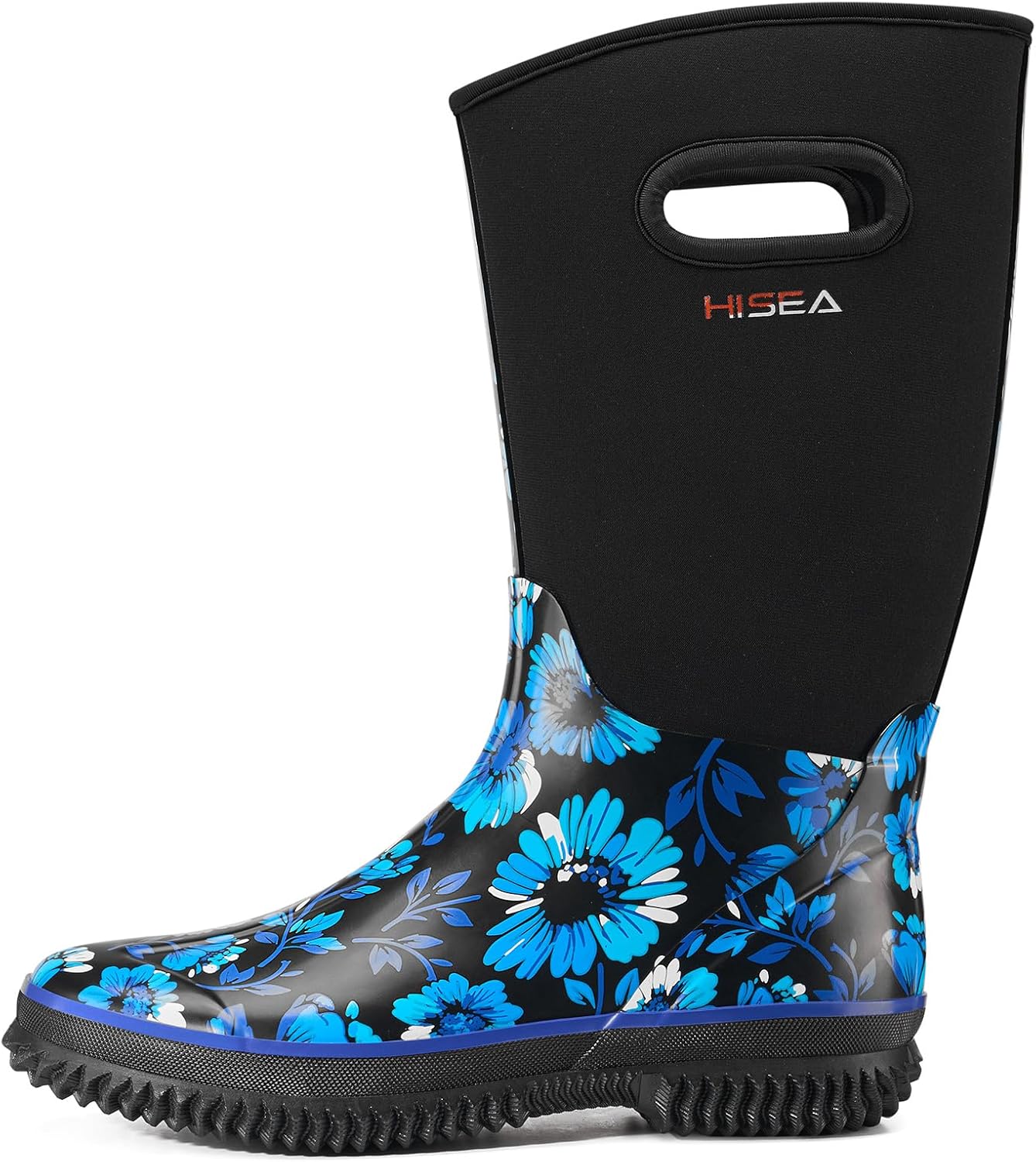 HISEA Women's Mud Rain Boots, Waterproof Insulated Calf Fashion Garden Shoes for Ladies, Anti-Slip Tall Knee High booties, 5.5mm Neoprene Rubber for Outdoor Work