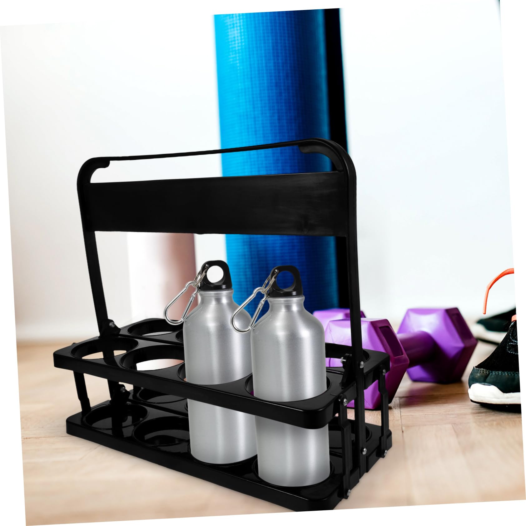 ifundom Portabotellas de Agua Plegable con 8 Orificios y Asa, Resistente y Fácil de Usar para Temporada de Fútbol y Entrenamiento Deportivo