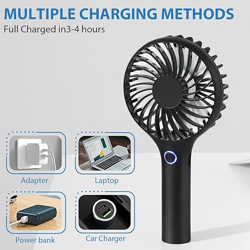 Miniatura 6 de RJVW Mini ventilador de mano portátil, ventilador de mano personal, pequeño ventilador portátil recargable por USB, mini ventilador de bolsillo con