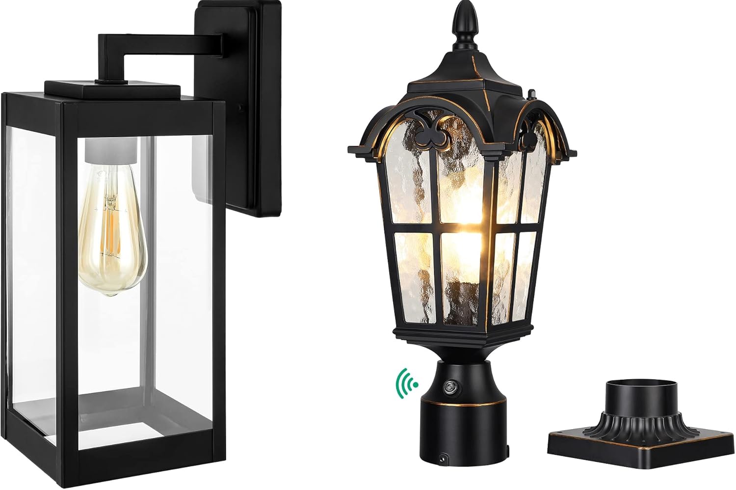 DEWENWILS Outdoor Wall Light & Dusk to Dawn Outdoor Post Light