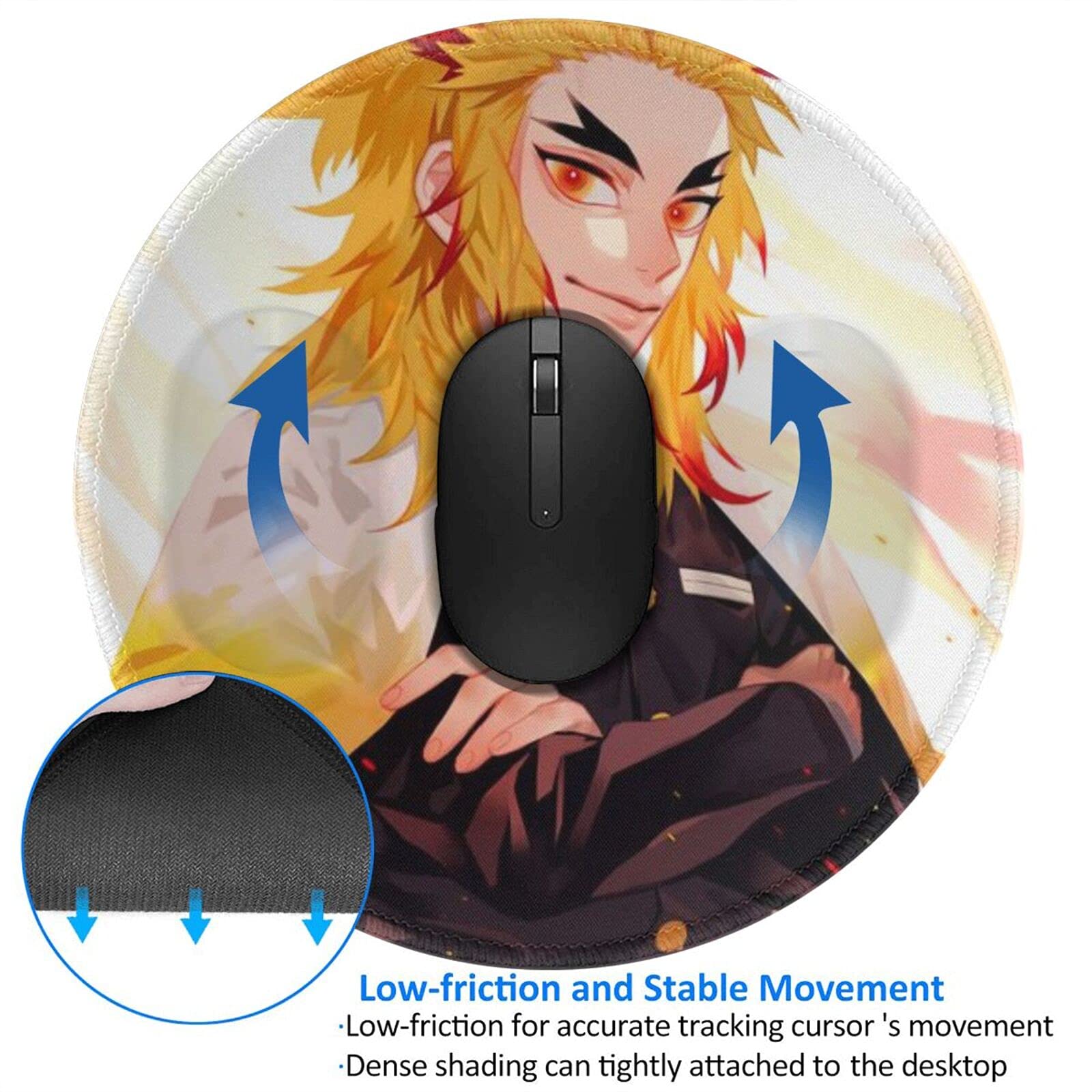 Amazon.co.jp: 鬼滅の刃 炼狱 杏寿郎 Rengoku Kyoujurou 丸型 マウス