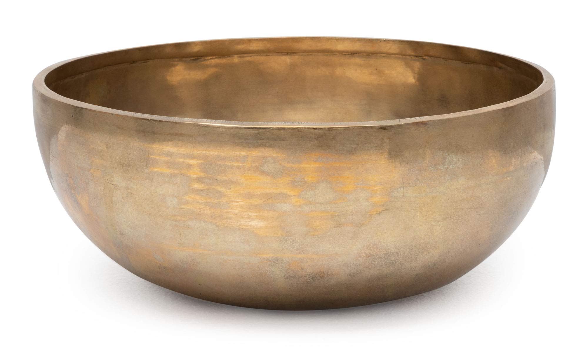 Set Campana Tibetana XDrum Omshanti 25 cm con Cuscino, Diametro: ca. 25 cm | Fatta a mano in India, Materiale: lega di ottone, Peso: ca. 1900 g, Colore: oro, Ideale come base per campana tibetana