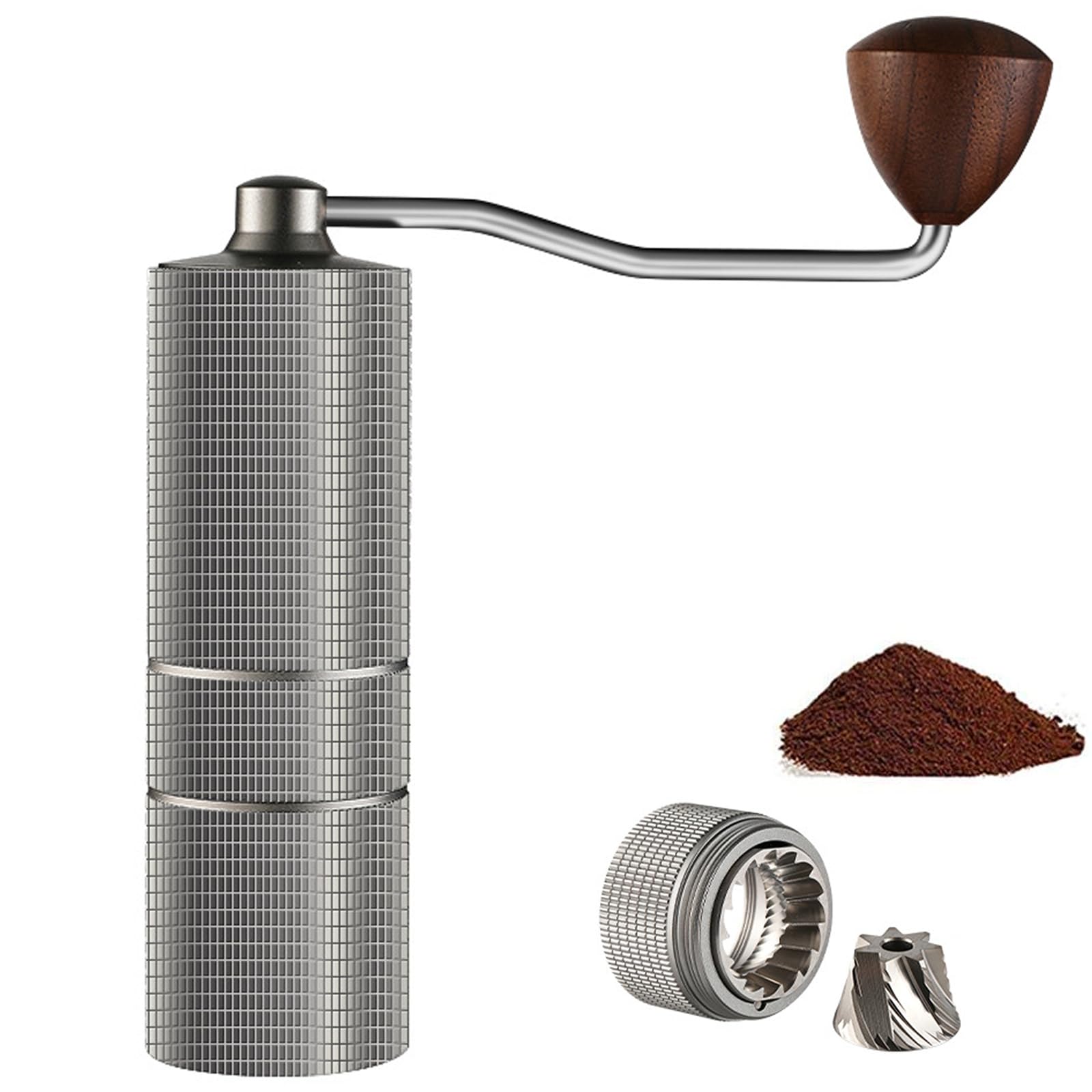 Przenośny młynek do kawy z korbą ręczną ze stali nierdzewnej z regulowanymi ustawieniami do precyzyjnego mielenia od espresso do prasy francuskiej, idealny do domowego warzenia