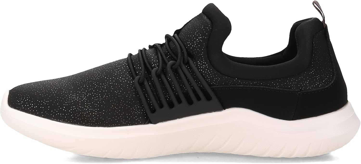 Clarks Women's Nova Ave Sneaker, Black/Metallic, 10 Wide