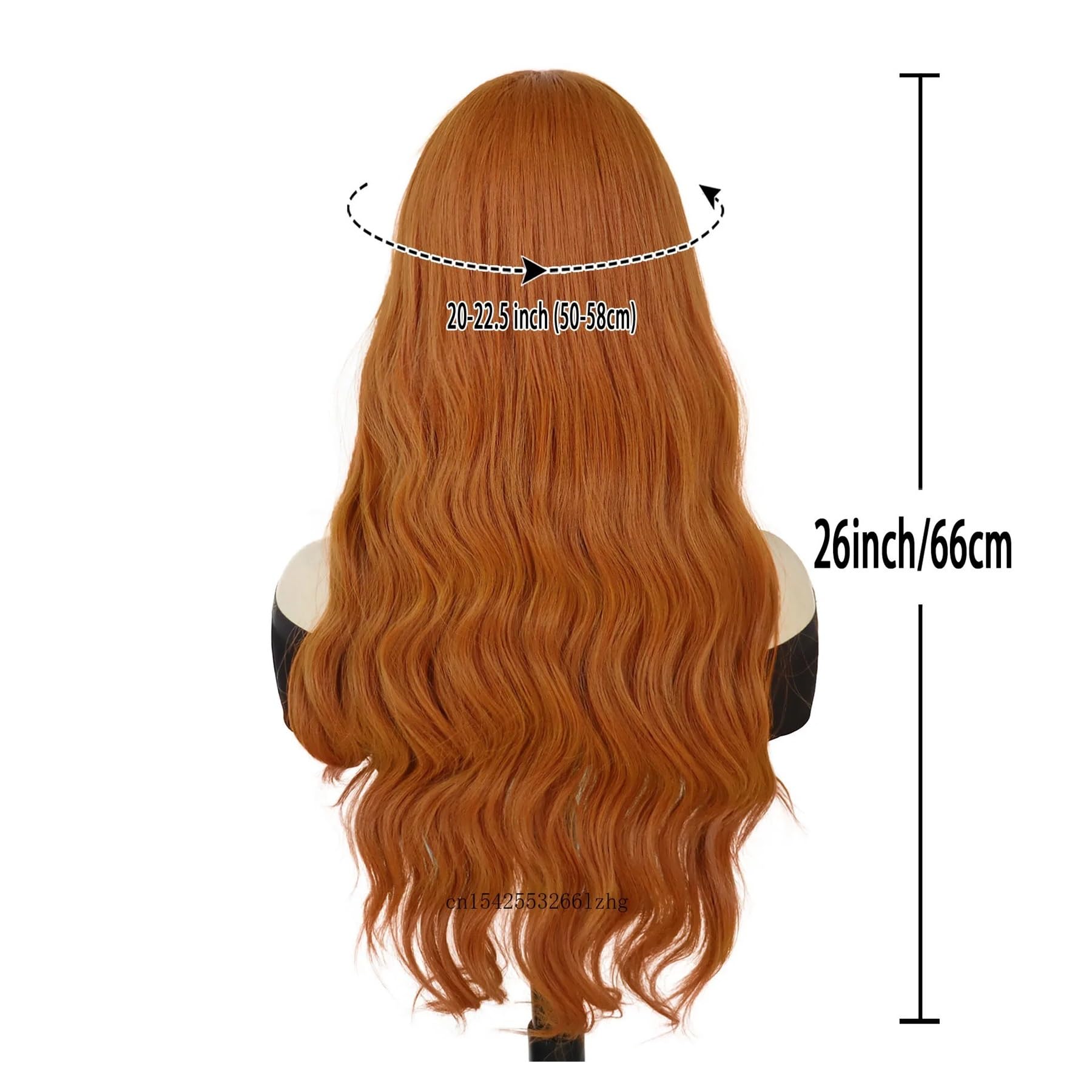 1pc pomarańczowe peruki do cosplay dla kobiet 26 cali długie kręcone peruka syntetyczna część środkowa imbir Drag Queen doczepy włosów(Auburn)
