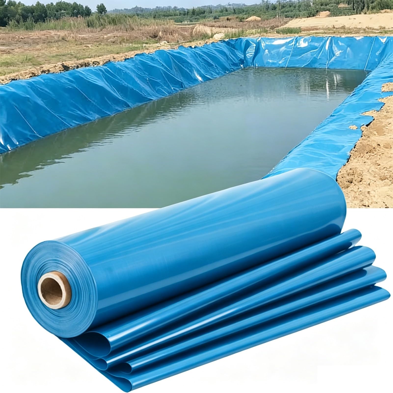 MARXAN Large Pond Liner Underlayment 5x8m 7x10m 8x12m 10x15m Heavy Duty Pond Tarp for Outdoor Waterfall, Fountains and Artificial Lake - Impermeable Membrane(3x12m(9.8x39.3ft))