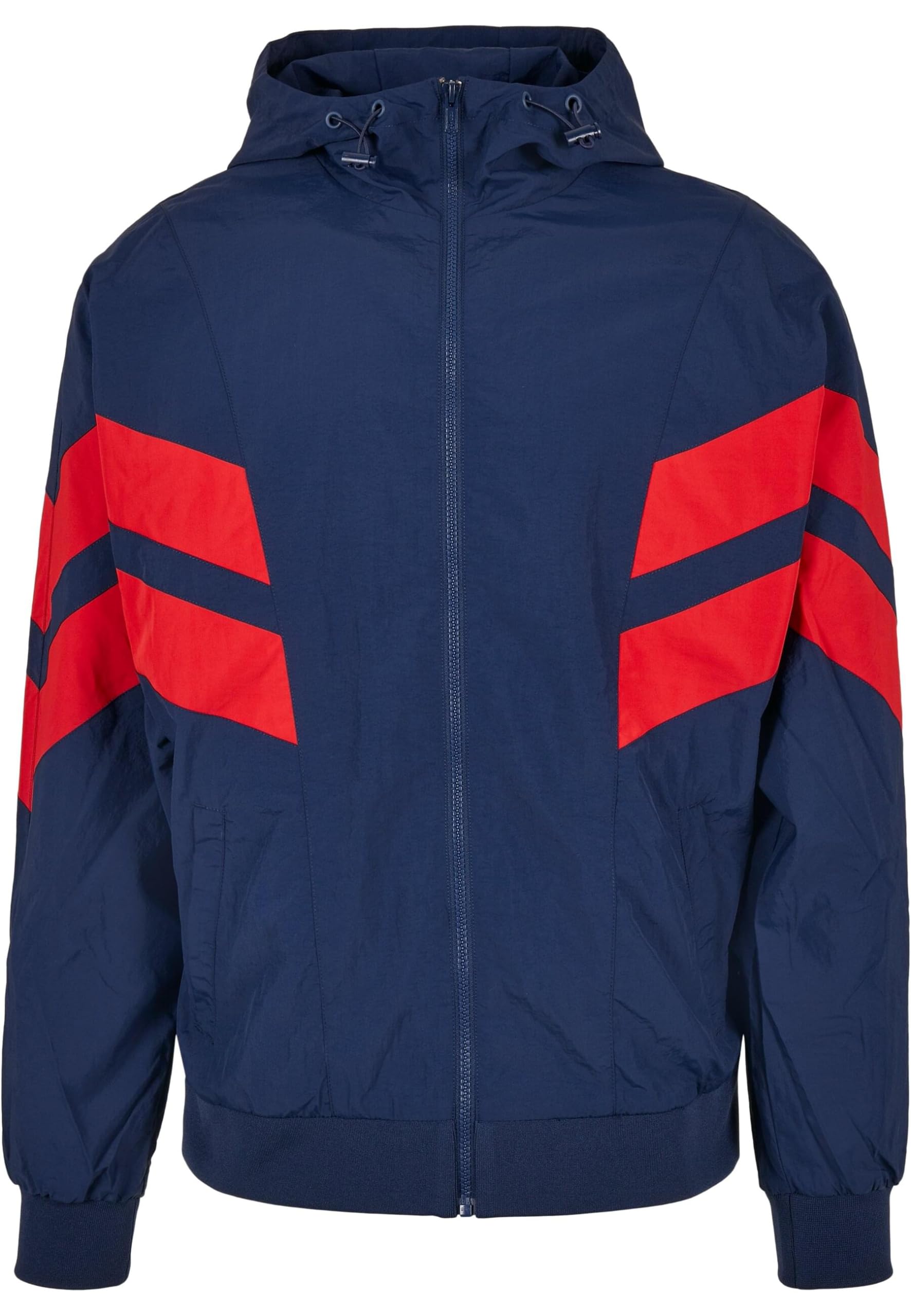 Urban Classics Męska kurtka Crinkle Panel Track, kurtka treningowa dla mężczyzn dostępna w 3 kolorach, rozmiary S - 5XL, Dark Blue/City Red, M