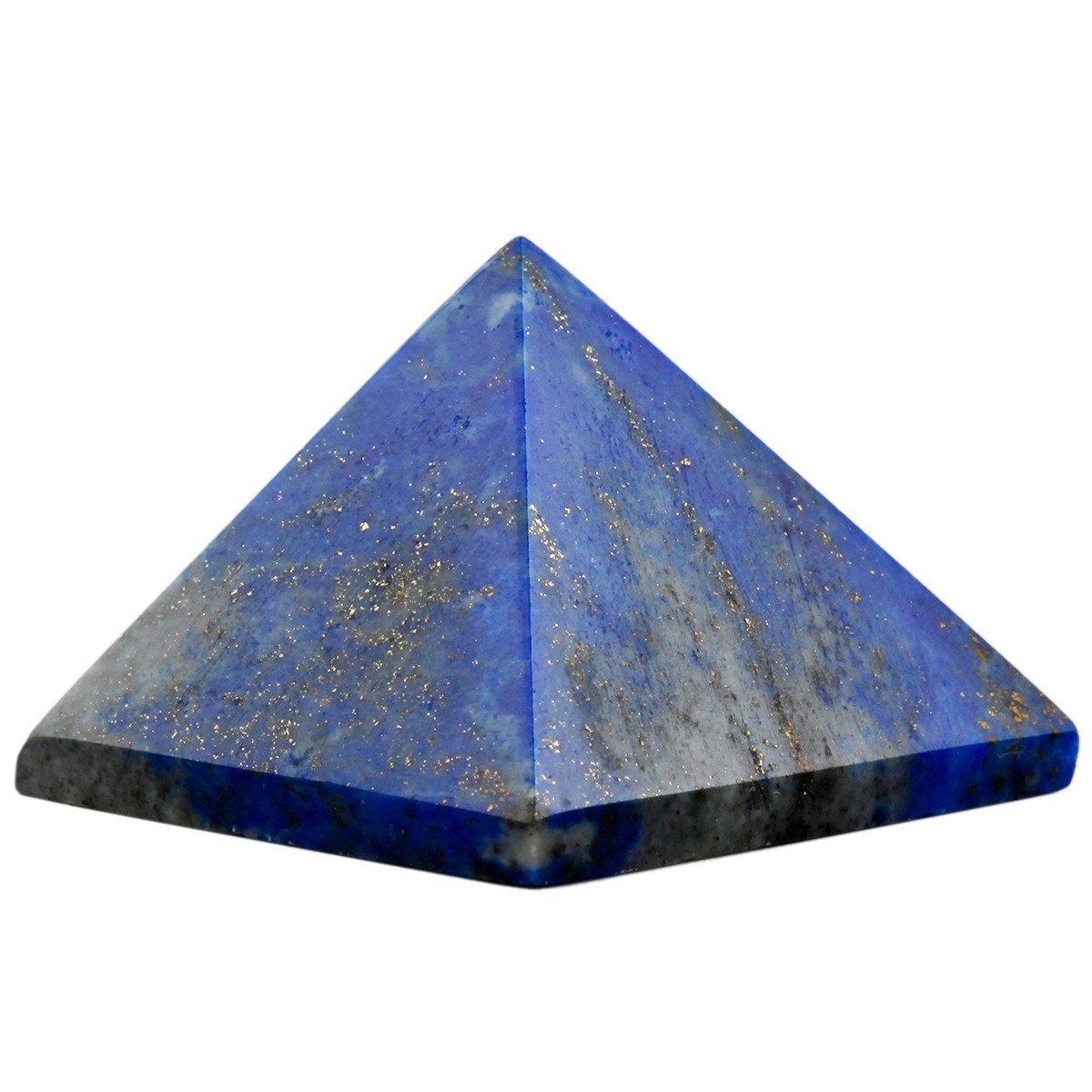Shanxing Natural Lapis Lazuli Mini Crystal Pyramid for Pocket Lucky Charm, Healing Stone Energy Spiritual Decoration Figurine, Length 26-32mm, Height 15-27mm Pocket Size, Weight 13-30g