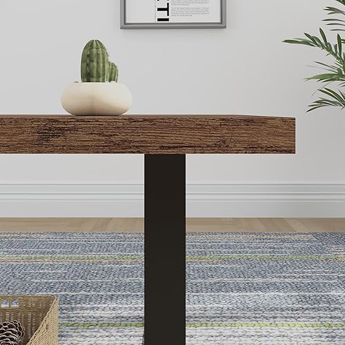 Miniatura 7 de IBF Rustic Living Room Table, Simple Industrial Rectangle Coffee Table, Modern Minimalist Farmhouse Wooden Center Table, Wood and Metal Vintage