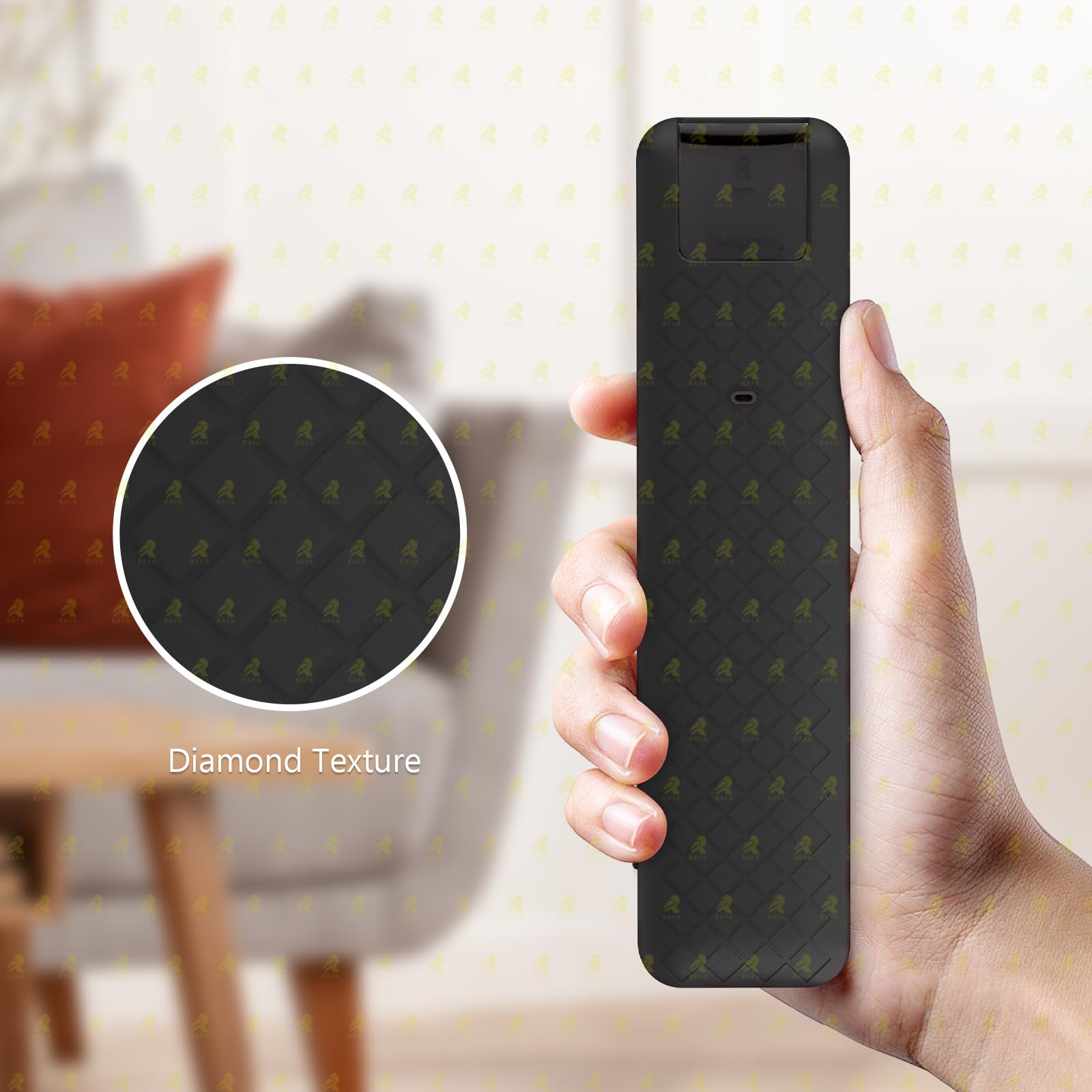 RAYA Silicone Remote Cover Compatible with 2025 LG AI TV QNED 8AA / 8CA Smart TV Remote Case with Lanyard (Black) — Amazon image 5