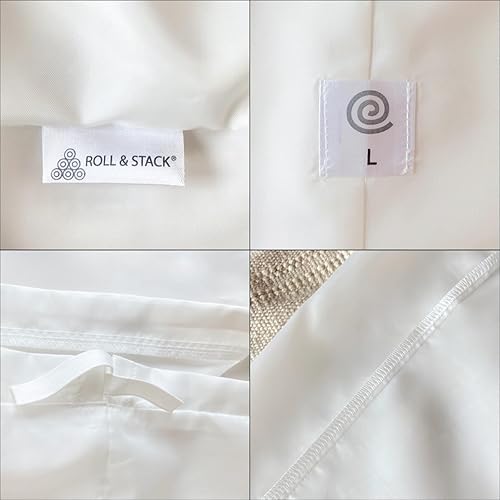 Miniatura 7 de Bolsas de almacenamiento Roll&Stack para edredones, mantas, ropa, armario, organizador de ahorro de espacio debajo de la cama, apilables, a prueba