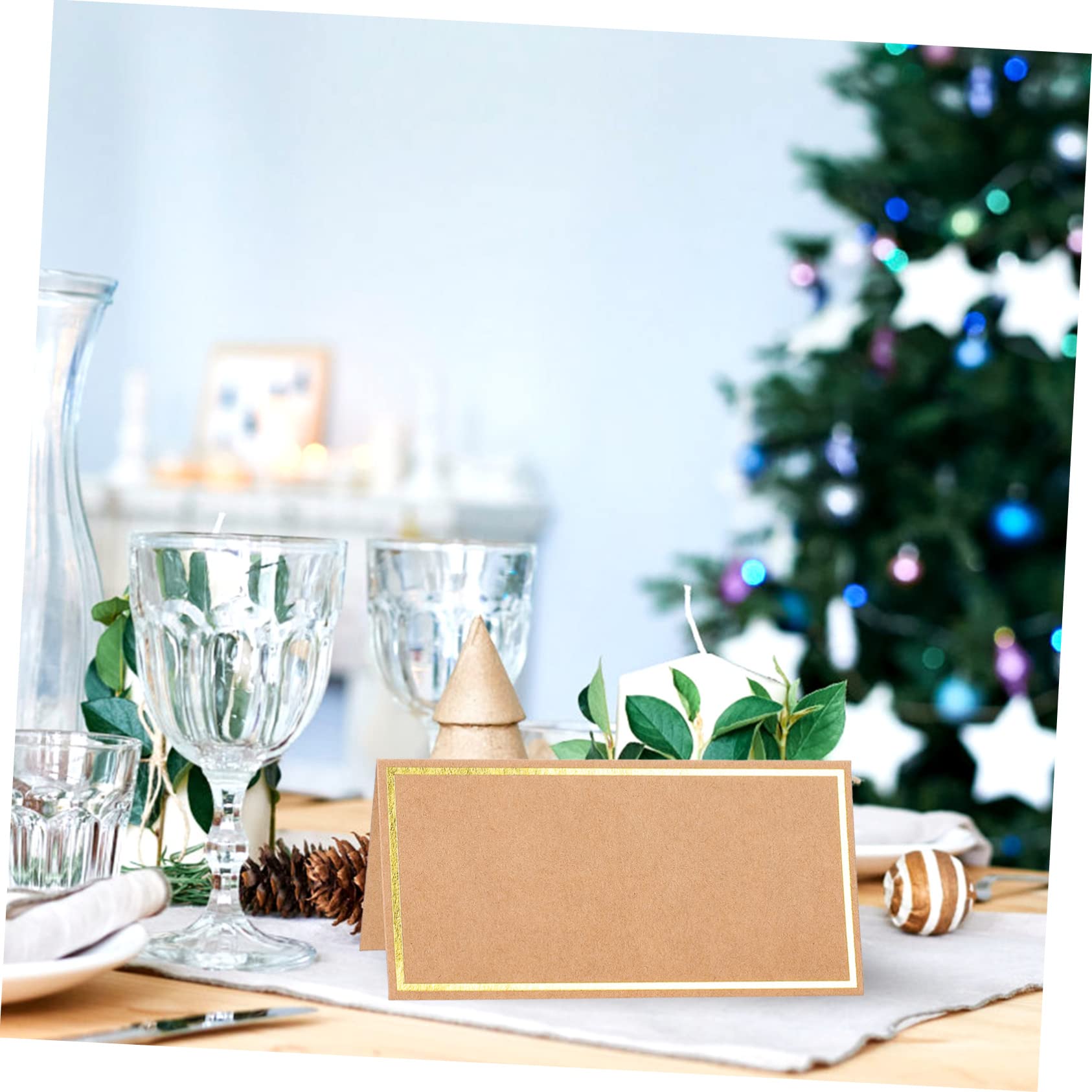 NUOBESTY 150stücke Hochzeit Platzkarten Blanko Hochzeitsdekoration Mit Goldprägung Mehrzweck Tischkarten Für Feiern Partys Und Bankette Elegante Namensschilder Aus Kraftpapier