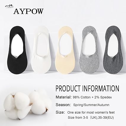 Chaussettes Talons Paires Chaussettes Invisibles Femme Coton