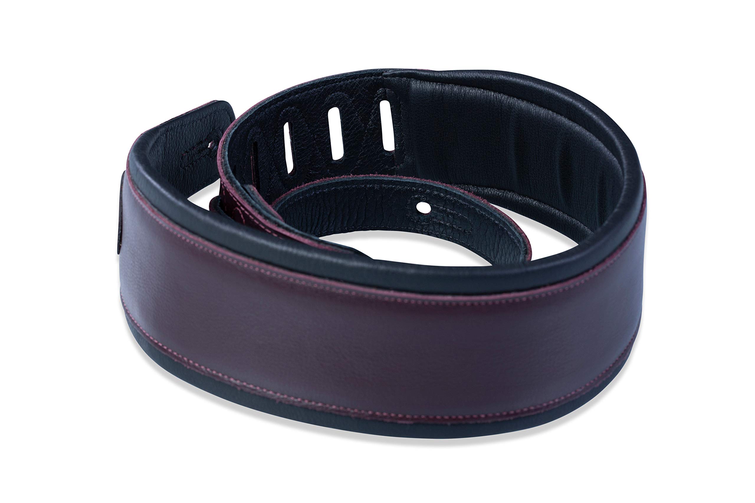 Levy's Leathers Signature Legacy Series - Correa de cuero para guitarra | Ancho 7.6 cm | Borgoña | (MSS2-BRG)