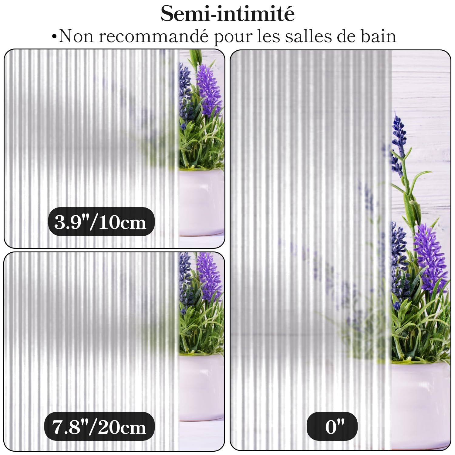 Qualsen Film Fenetre Anti Regard Motif en Roseau 90x400cm, Film Occultant Fenêtre Décoratif Brise Vue Fenetre Amovible Anti UV Films Electrostatique Vitre pour Maison Bureau, Blanc