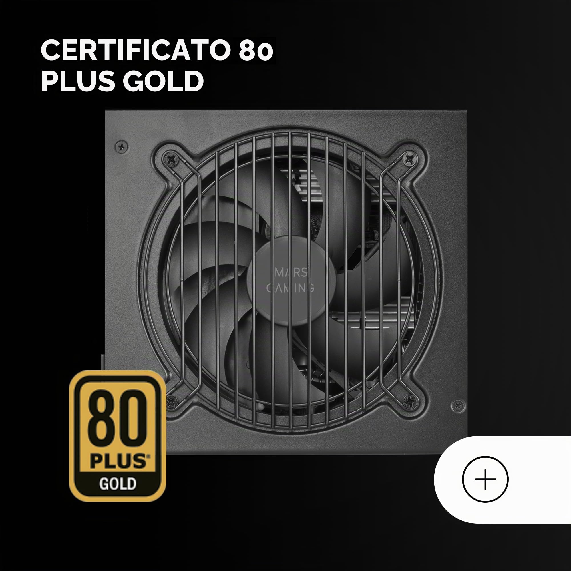 Mars Gaming MPB1000, Alimentatore PC 1000W ATX, 80Plus Gold, 90% Di efficienza, Ventola da 120 mm con Tecnologia SilentRPM Ultrasilent, Sistema PFC Attivo, Nero e Rosso