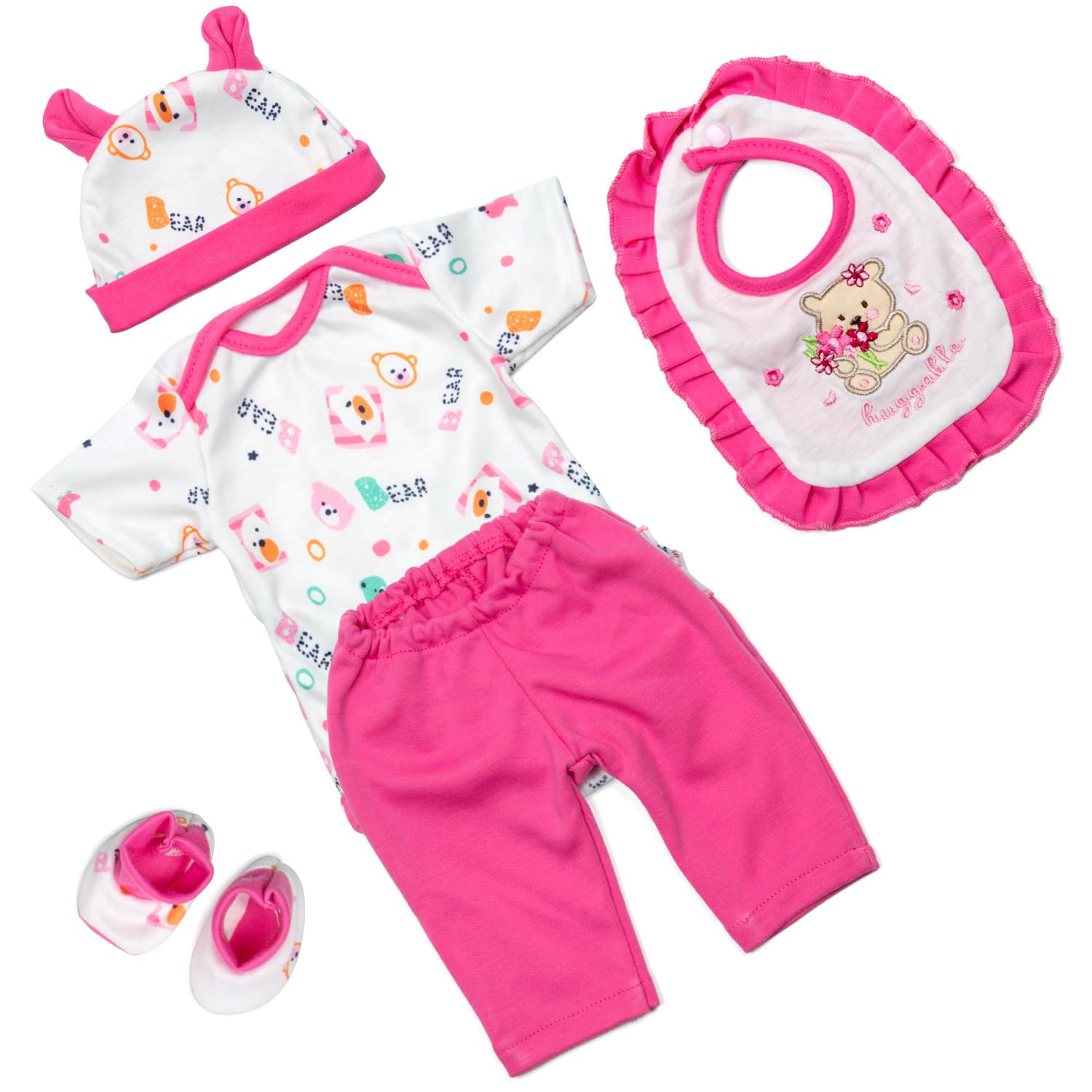 Ropa de muñeca Reborn de 5 piezas, conjunto de ropa de niña para muñecas Reborn de 16 a 18 pulgadas, ropa de muñeca de bebé niña
