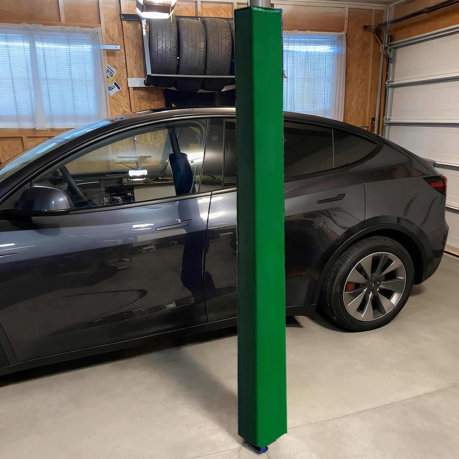 EXCLURA 6 ft Garage Pole Padding Square, Basketball Pole Padding Column Cover, Wrap Foam Basement Pillar Wrap, Universal Playground Post Protector(Green,10x10/25x25cm)