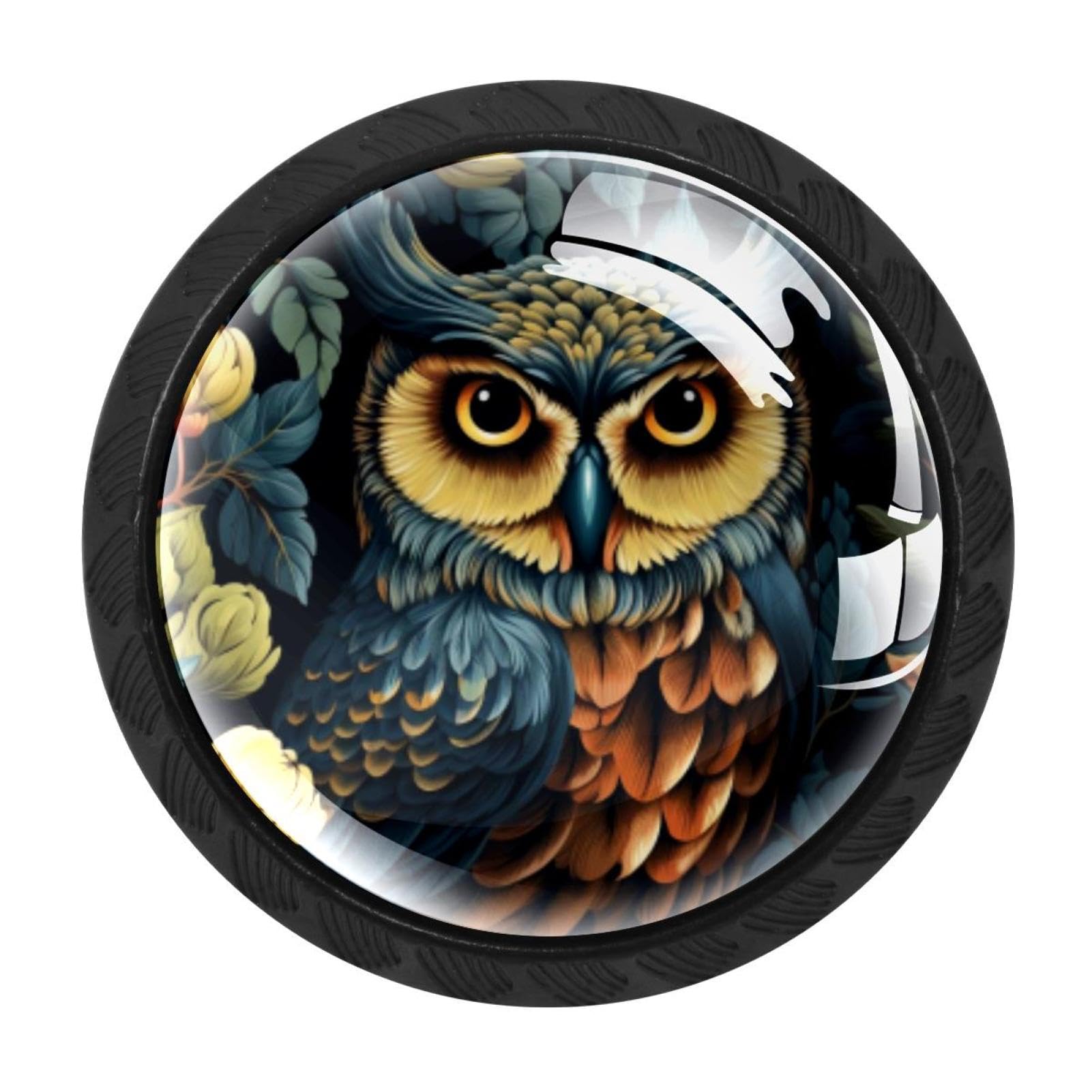 CHENZZZZ 4 Pack Cabinet Handles Black Owl Cabinet Knobs Draw