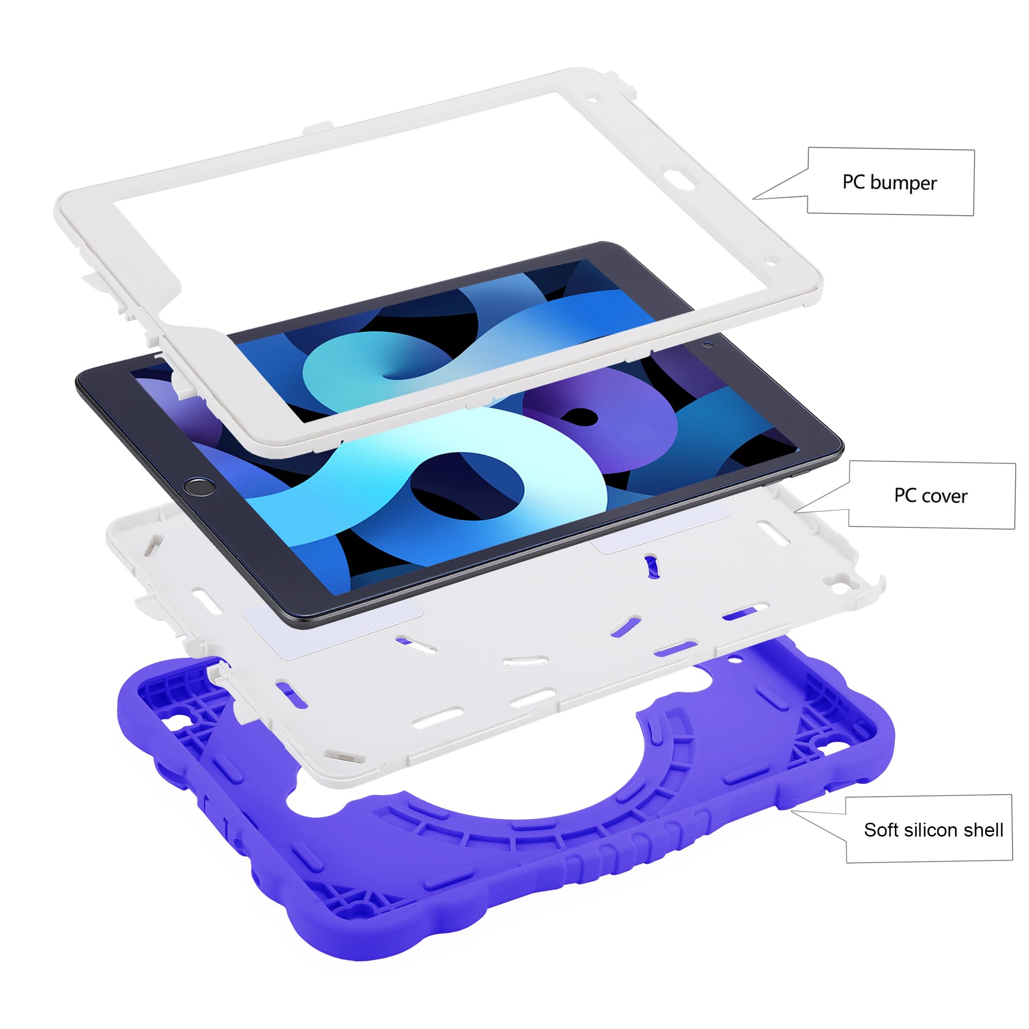 XZC Custodia per iPad 9/8/7a generazione da 10,2 pollici