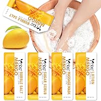 Vista 27 de Kit de Pedicura para Remojo de Pies: Sal de Burbujas, Exfoliante de Azúcar, Mascarilla de Masaje, Loción de Masaje en una Caja, Kit de Spa de 4