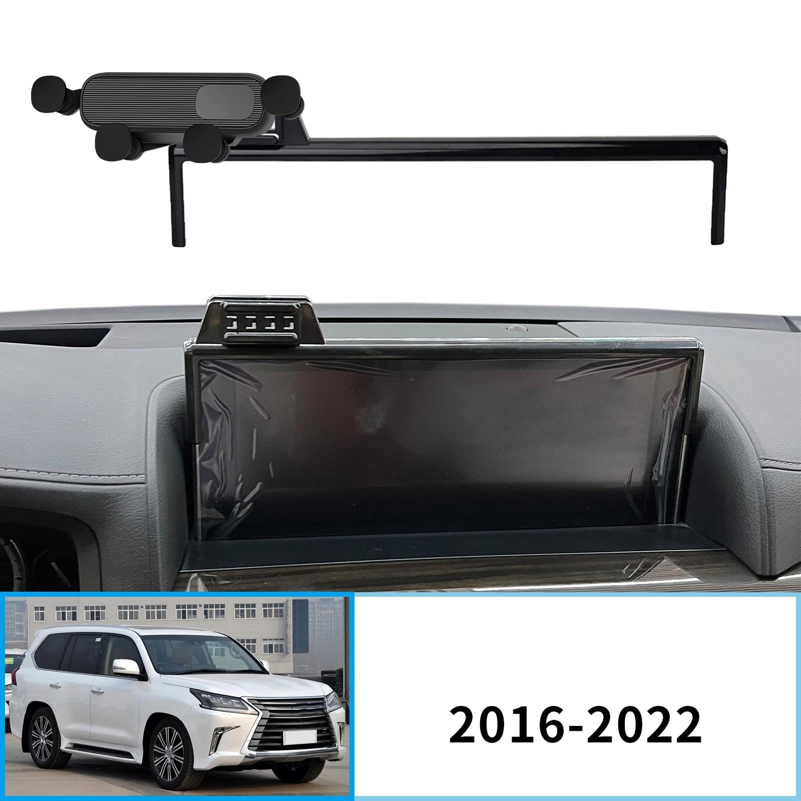Uchwyt Samochodowy na Telefon dla Lexus LX570 2016-2022, uchwyt samochodowy na telefon komórkowy, stojak na nawigację GPS (podstawa i uchwyt 6)