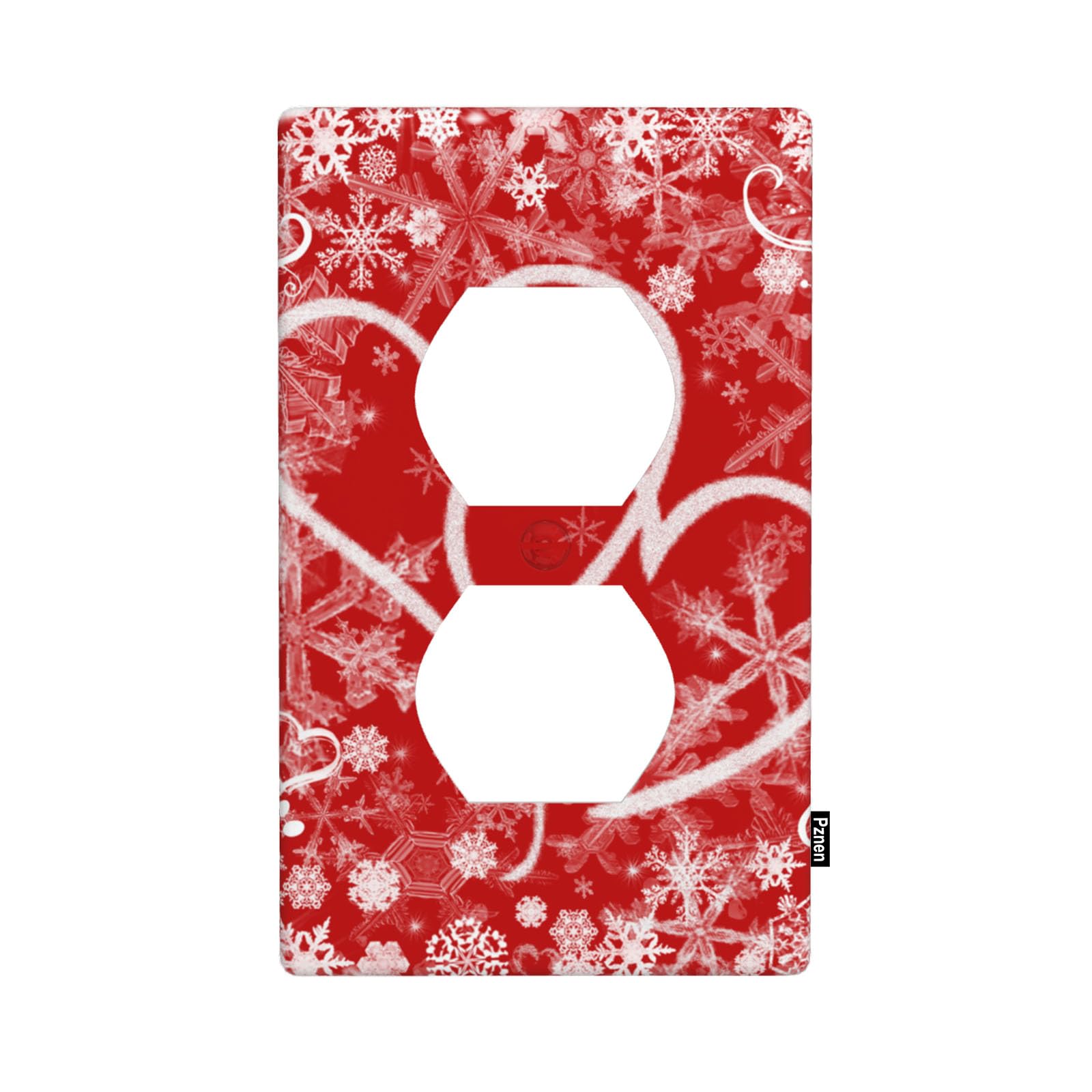 Pznen Red Sweet Hearts Single Duplex Light Switch Plates Valentine's Day Love Symbol Flowers Outlet Covers Decorative Electrical Wall Plate Receptacle