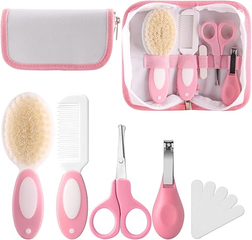 Miniatura 10 de Kit de aseo para bebés, kit de cuidado de la salud del bebé, cepillo de cerdas suaves de 5 piezas, kit de cuidado de bebé, kit de cuidado de 5