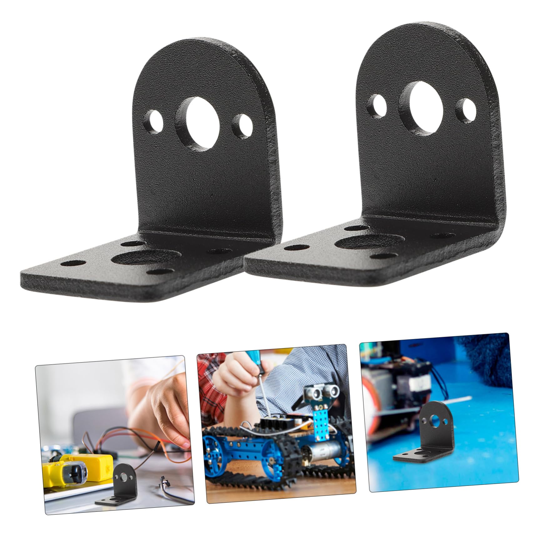 BUTIFULSIC 25mm Dc Gear Motor Mounting Bracket Iron Holder for Small Gear Stepping Motor Replacement Part Precision Screw Holes