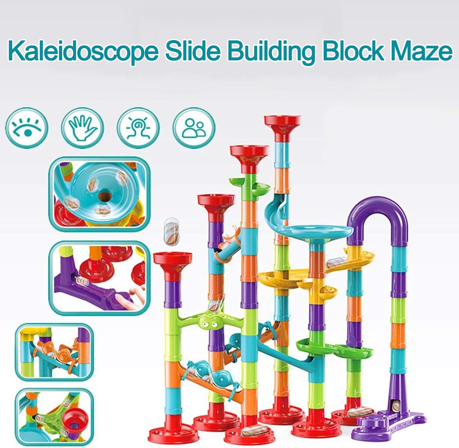 Amazon.com: 93Pcs Marble Run Set with 30 Glass Marbles Runs for