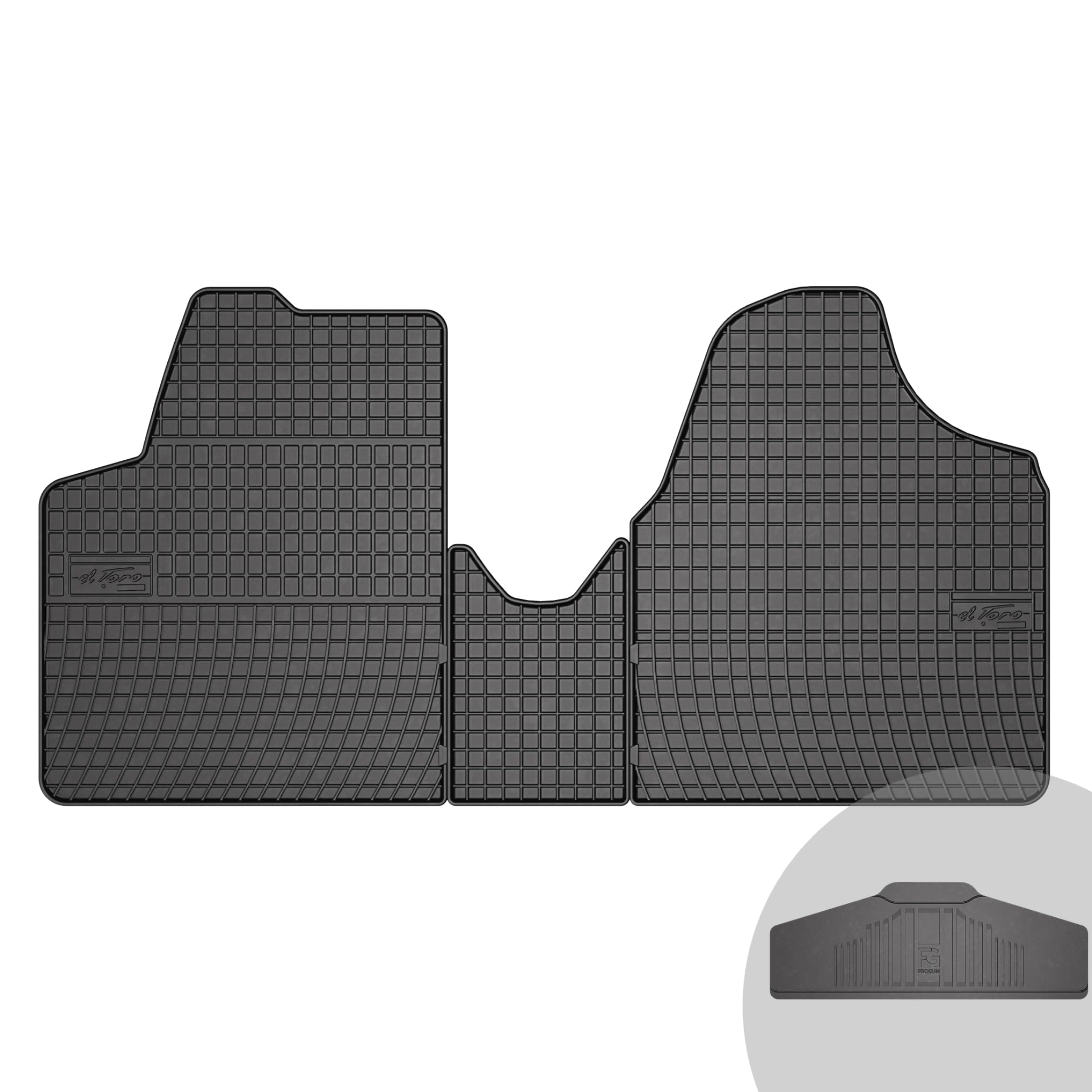 FROGUM El Toro Alfombrillas para coche para todo el año para Citroën Jumpy II 2007-2016, para Fiat Scudo II 2006-2016, para Peugeot Expert II 2006-2016, para Toyota Proace I 2013-16 | Matériau durable