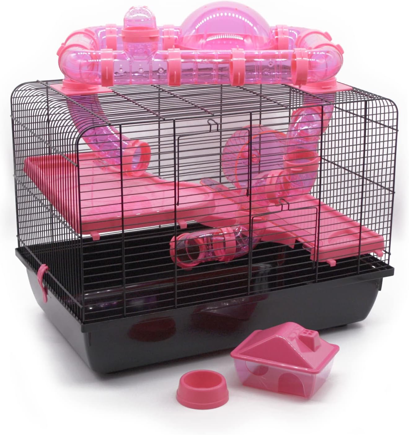 ZooPaul Galaxy Nagetierkäfig mit Zubehör Gold Hamster Maus Kleintier Hamsterkäfig (Rosa)
